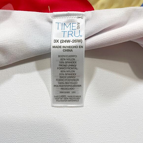 Plus Size Floral Swim Bottom, Time and Tru, Size 3X(24W-26W) - Picture 3 of 5